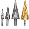 High Hardness Titanium-Coated Spiral Groove Step Drill Bit Set with Customizable Hexagonal Handle