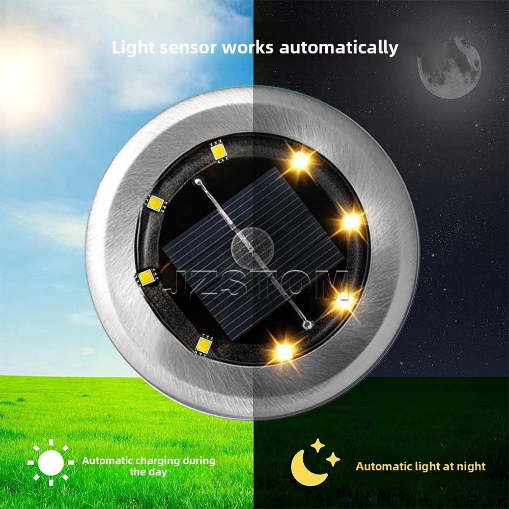 Solar underground light, outdoor waterproof LED ground plug lawn light, garden villa decoration courtyard light