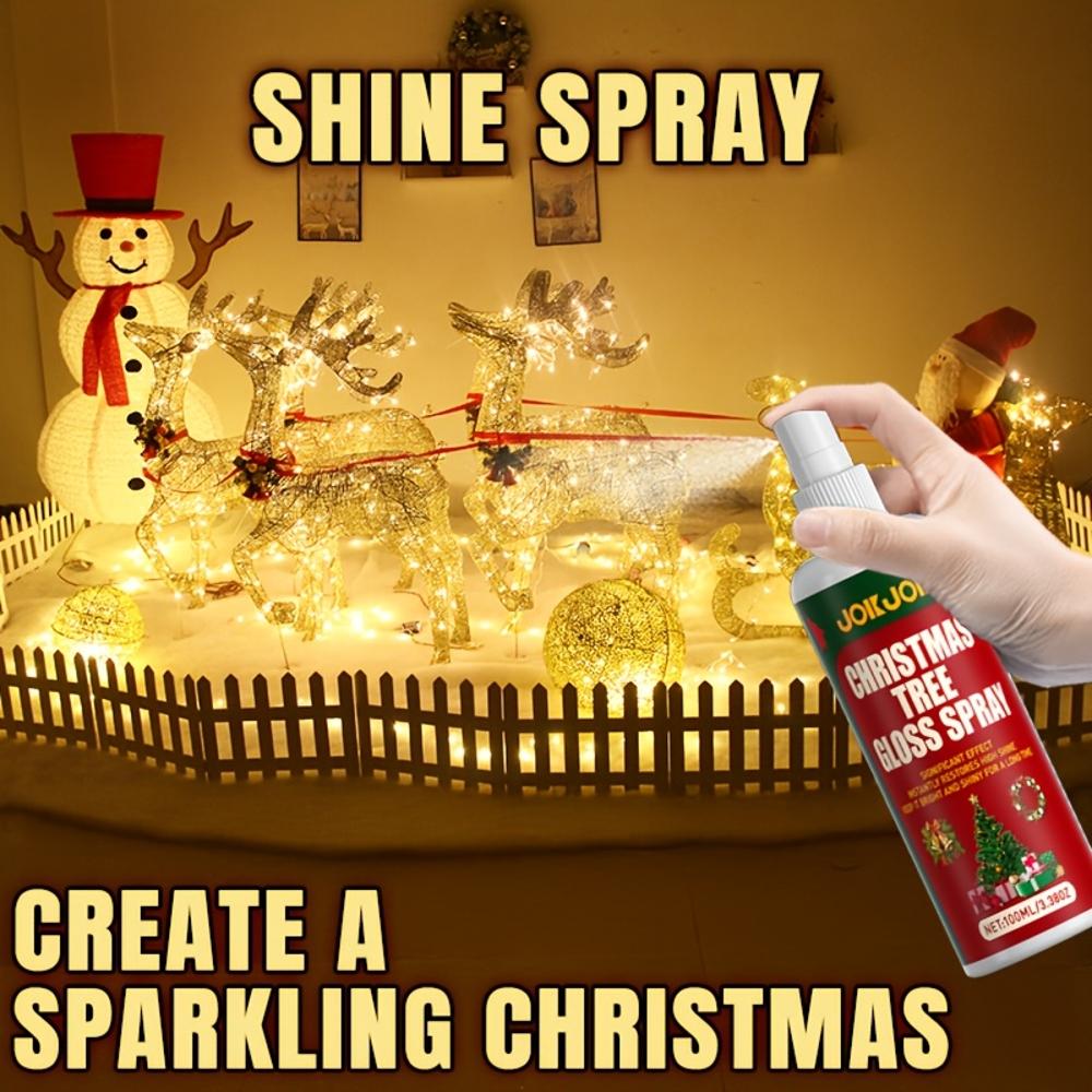 JOKJOK Instant Glow Christmas Tree Shine Spray - Long-Lasting Glossing Spray for Ornaments, Plastic-Based Formula, One Spray & G