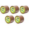 YAJNAS 48mm X 35 Meters, Pack of 5, Brown BOPP Tape Self Adhesive High-Strength Packing Tape Rolls, Packaging Tape | Bro