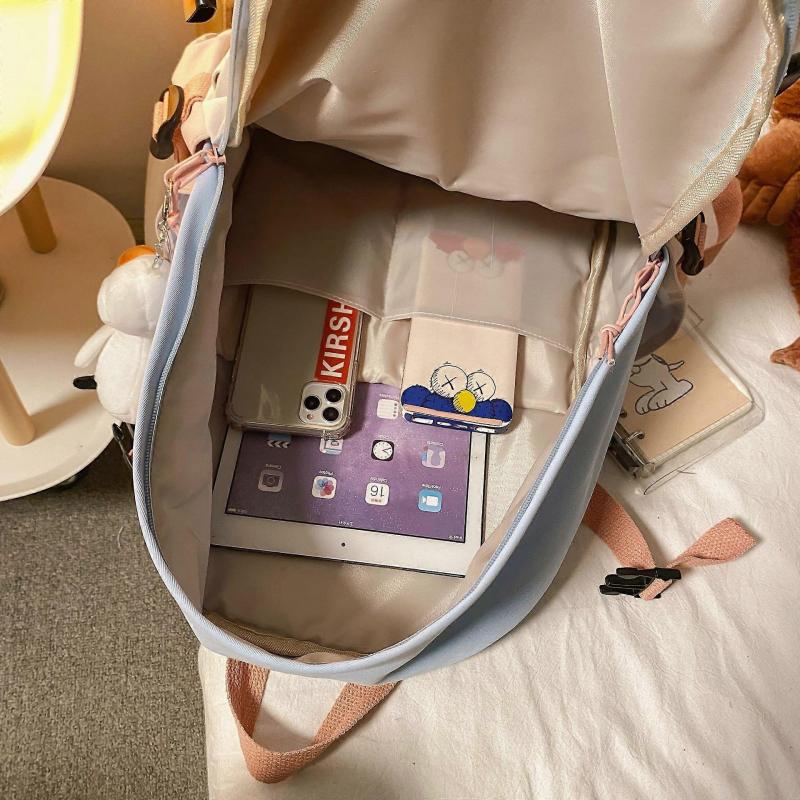 Lilo Stitch Schoolbag Print Color Contrast Backpack Fashion Boys Girls Student Kids Large Capacity Bag Christmas Gifts