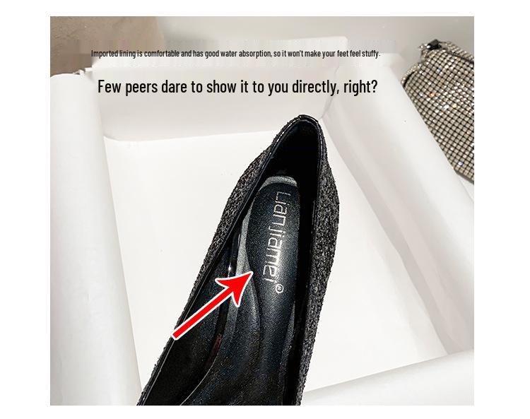 Damen Winter Brautschuhe - Pailletten & Kristall Hohe Stilettoabsätze, Zwei-Trage-Design, Keine müden Füße (2025 Neuer Stil)