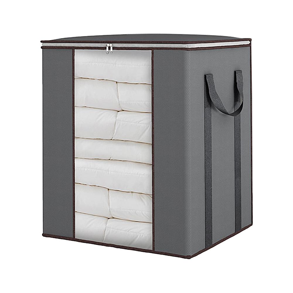

Blanket Storage Bags Pillow Storage Comforter Bag Cloth Storage Bags With Clear Window Foldable Blanket Storage Organizers For серый