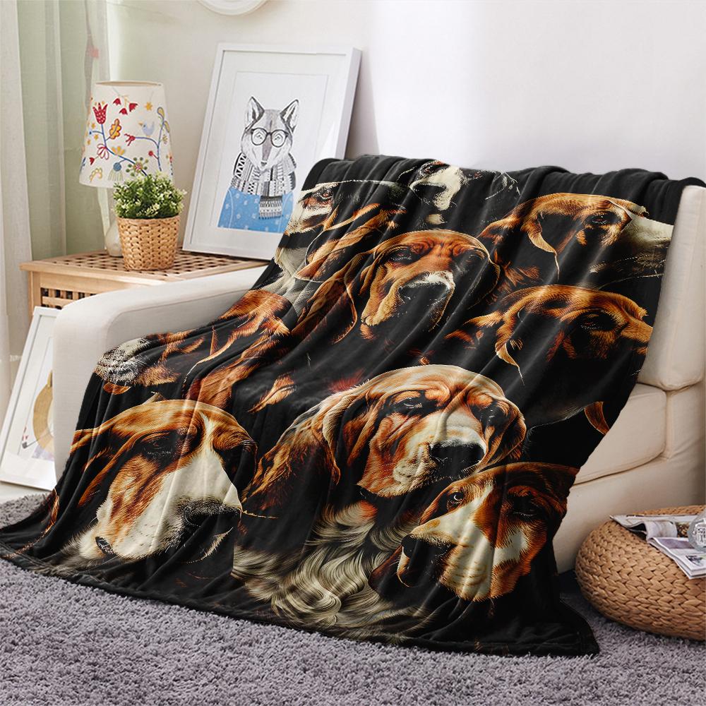 1Pc Rottweiler Dog Print Flannel Blanket, High quality Comfortable for All Seasons, Home Decor, Warmth and Comfort, Perfect for Christmas Gifts