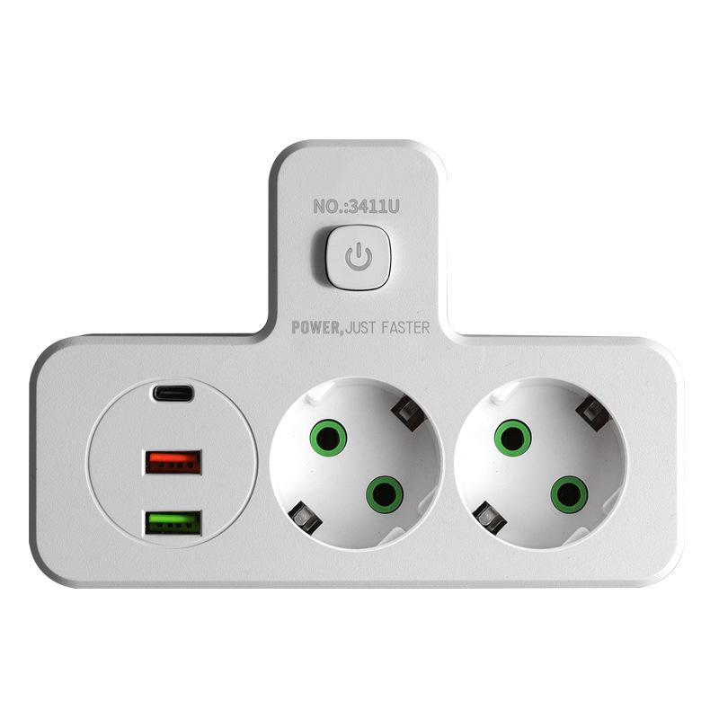 European Style Russian One To Many with USB Charging Conversion Socket  Central and Eastern European Standard Small Night Light Plug