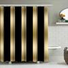 Moderner schwarz-gold gestreifter Duschvorhang - Kreatives lineares Geometriedesign - Innen-Heim-Badezimmer-Dekor - Künstlerischer Badvorhang