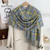 South Korea's new soft waxy plaid scarf casual versatile simple warm scarf autumn and winter atmosphere fashion shawl