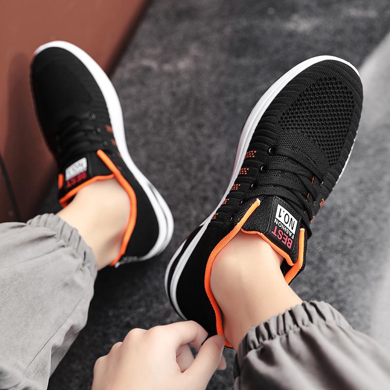 New Spring and Autumn Soft Soled Running Mesh Breathable Men's Casual Sports Shoes Trendy Mesh Walking and Hiking Men's Shoes