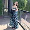 2026 Summer Blue Spaghetti Strap Beach Dress for Women