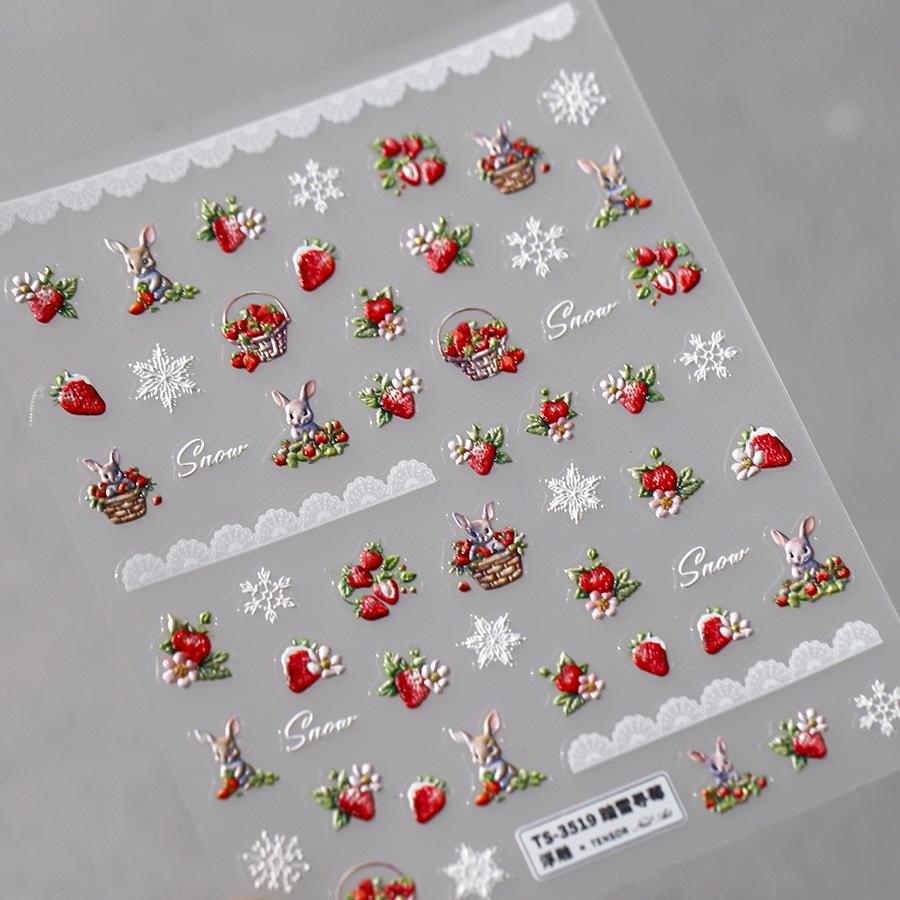 

Magico Ferrite TS-3519 Cartoon Fruit Nail Stickers: Pro Matte Thin Nail Art - Treading Snow to Find Strawberries