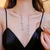 Korean-Style Rhinestone Water Drop Tassel Choker: Elegant High-End Fashion Jewelry for Women