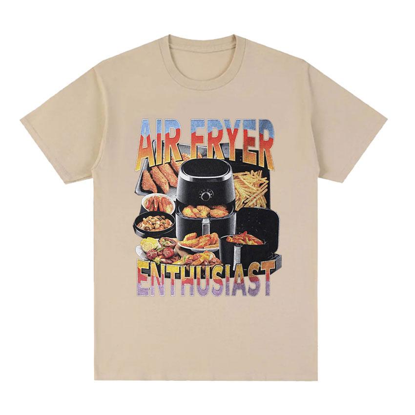 Nadšenec do horkovzdušné fritézy Vtipná trička pro milovníky vaření Pánská Dámská letní trička s krátkým rukávem s kulatým výstřihem módní Vysoce kvalitní bavlněné tričko