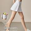 White Sports Mini Skirt: Two-Piece Style, Anti-Exposure - Perfect for Badminton, Tennis, Running & Fitness. Women's Half Skirt for Summer.