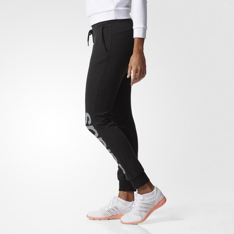 Adidas Logo Cuffed Fashion Casual Knitted Sports Pants Women Pants Black BK5469