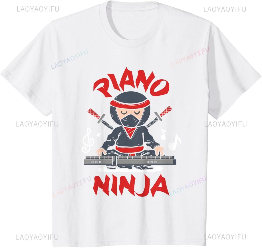 Piano Ninja Keyboard Player Keyboardist Keyboarder Pianist TShirt Unisex Summer Streetwear Tops Unisexs T Shirt Camiseta
