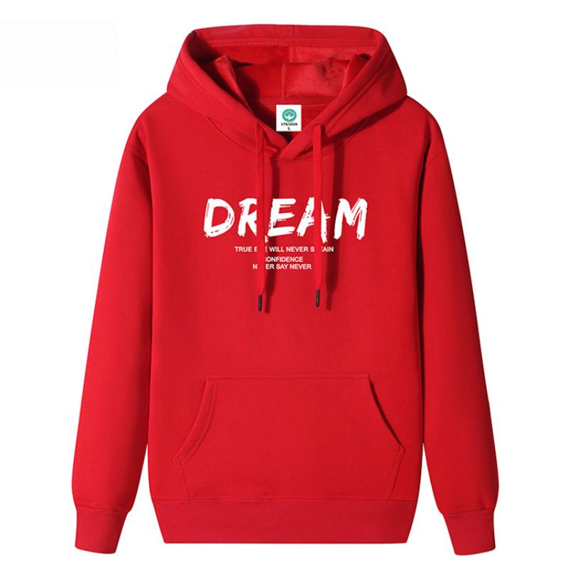 QICED Autumn and Winter Hooded Sweatshirt Men's Hooded Warm Padded Thickened Pullover Loose Large Size Trendy Hoodie