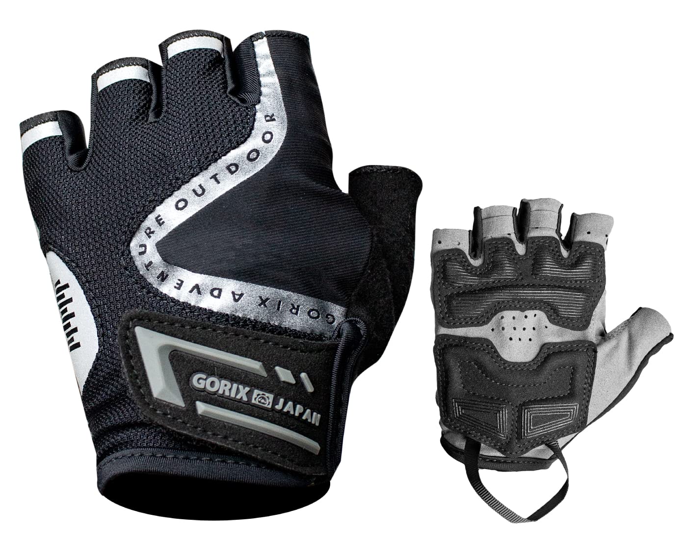

GORIX Summer Cycling Fingerless Cycling Gloves with Reflective Design and 3D Padding Pads for Road Cross and Stylish for Men and Women Gloves, чёрный