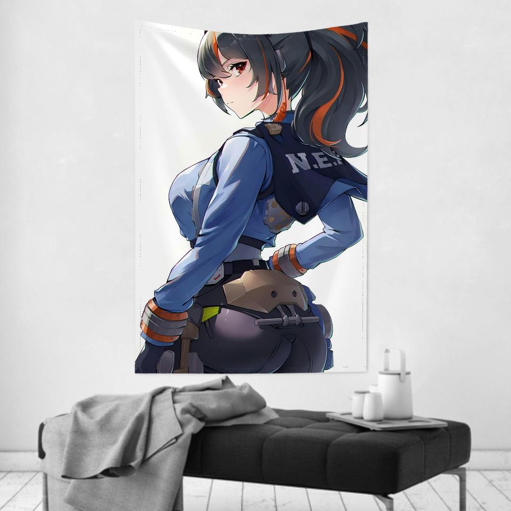 Game Anime Zhu Yuan Tapestry Room Decor ZZenless Zone Zero Wall Cloth Party Hanging Background Room Decor Baby Room