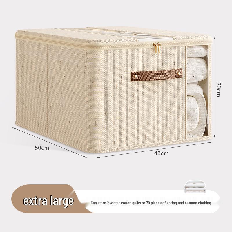 Tianshan Linen Double Window Zip Quilt Storage Box, Large