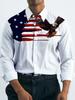 Men'S Casual Loose-Fitting Shirt, Available in Larger Sizes