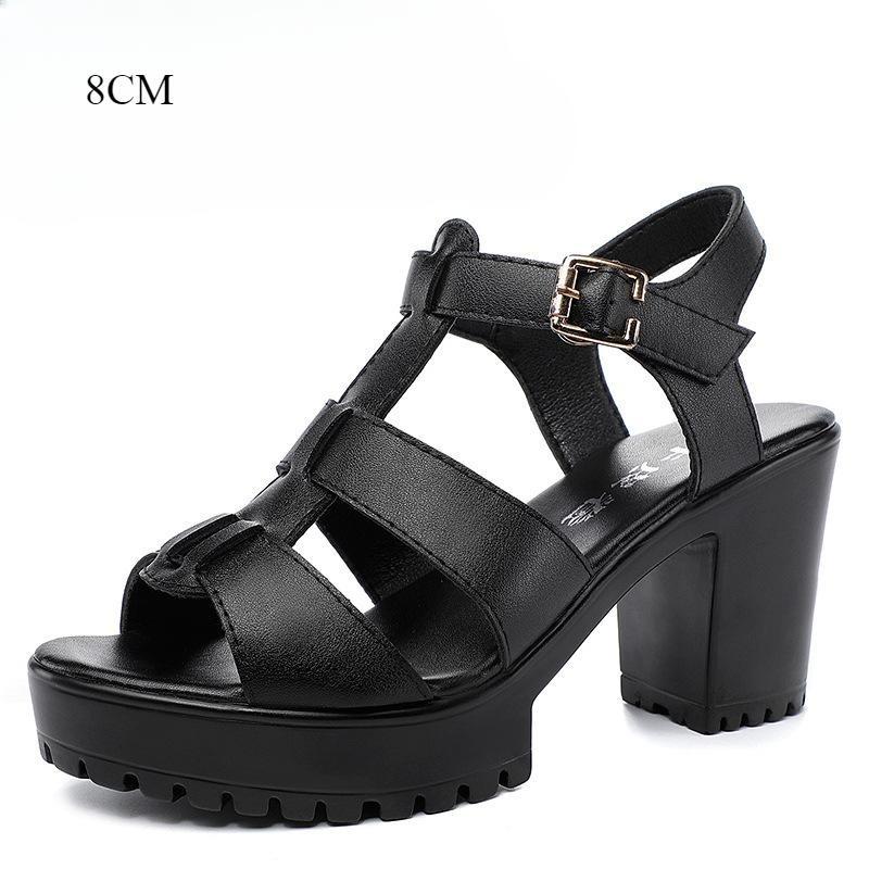 Sandales à plateforme et semelle épaisse pour femme, chaussures d'été à talons hauts, style gladiateur, petite taille 32-43, modèle de bureau