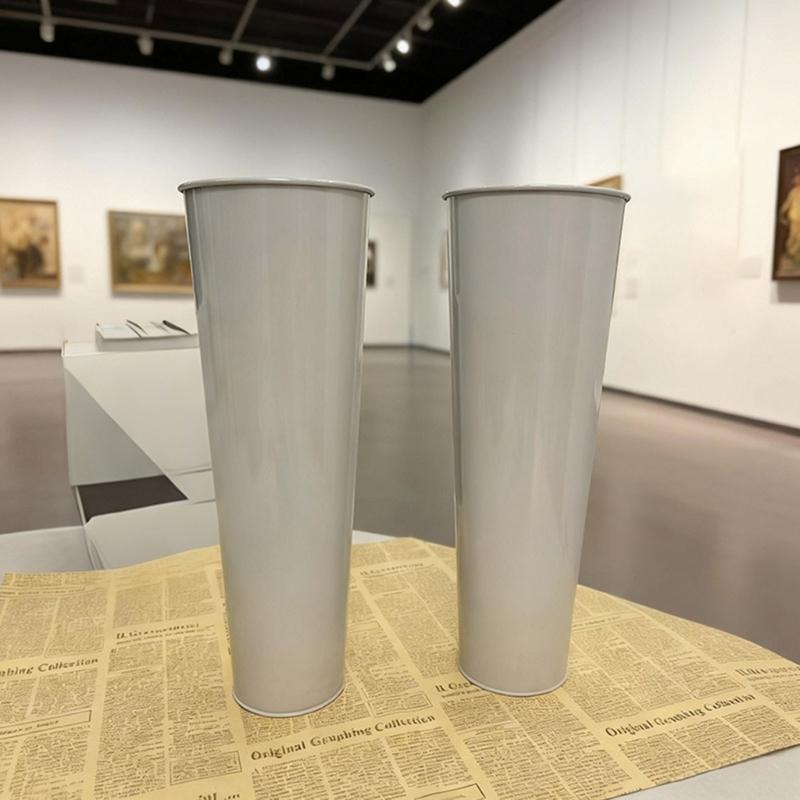 2Pcs Large Metal Vases Farmhouse French Flower Bucket Vases for Cut Flowers Wedding Table Centerpiece Home Decorations