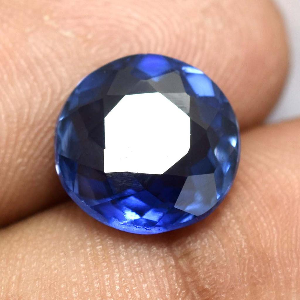 Natural Blue Sapphire Loose Gemstone 5.30 Ct Ceylon Round Cut September Birthday Birthstone