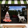 Christmas Tree Reindeer Decorations, Electrostatic Glass Door Decorations, Atmosphere Window Stickers, Window Flower Stickers