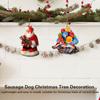Festival Dachshund Hanging Charm Acrylic Christmas Tree and Car Interior Decoration Decorative Pendant for Indoor