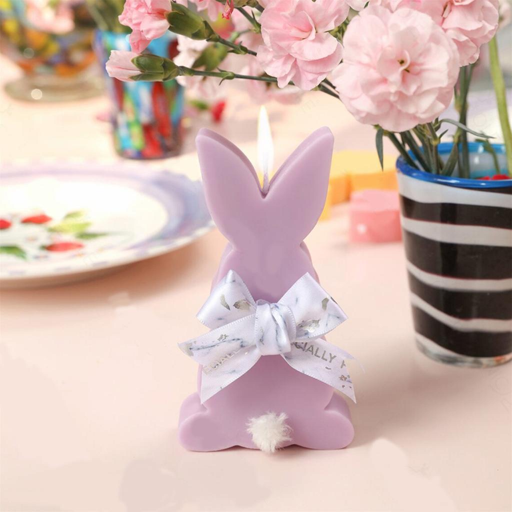 3D Rabbit Candle Mold for DIY Candle Soap Plaster Easter Party Ornament Easter Themed Candle Mold Rabbit Resin Molds