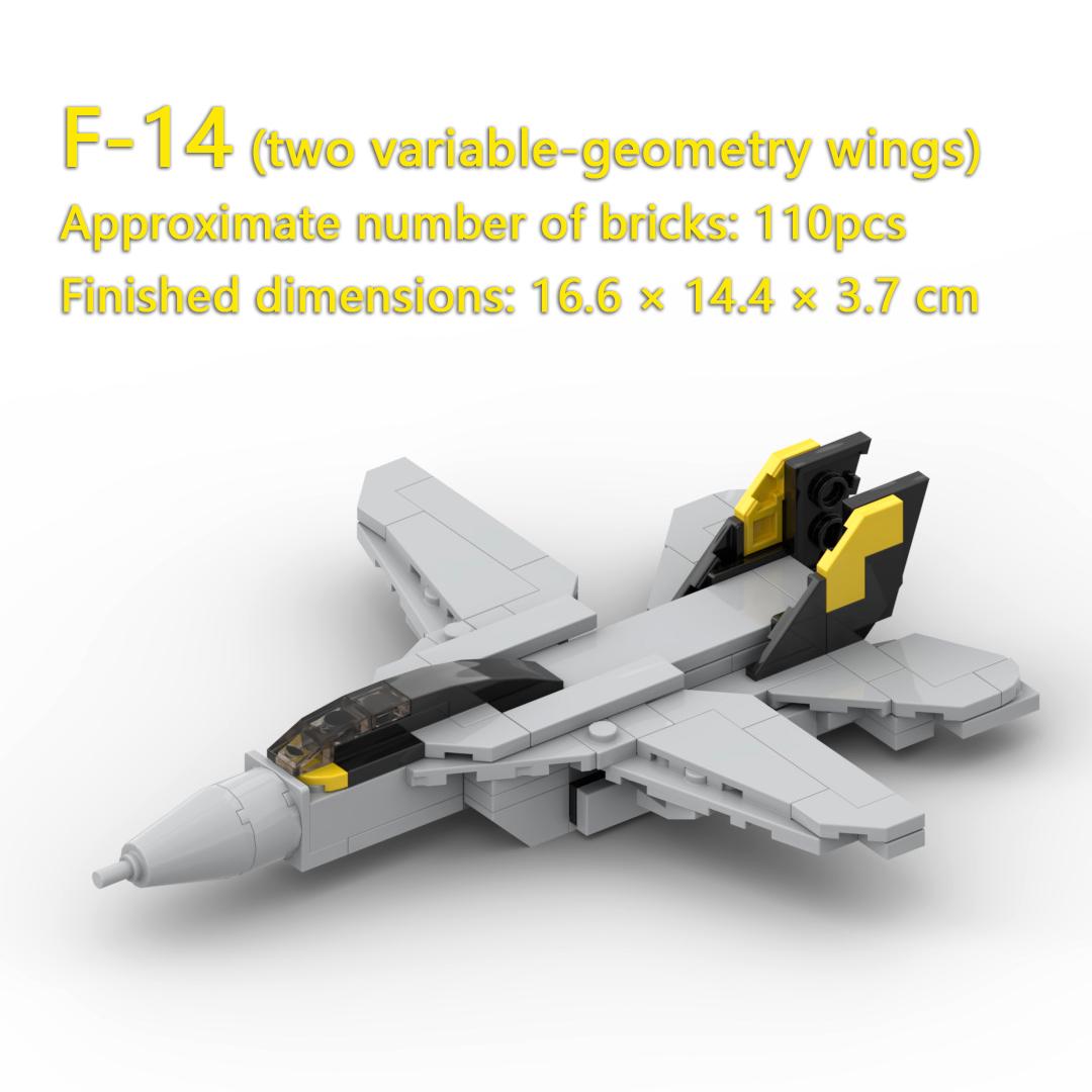 

Конструктор Moc Палубный истребитель F-14 с изменяемой геометрией крыла «Большой кот» Игрушка-конструктор для мальчиков Военная модель