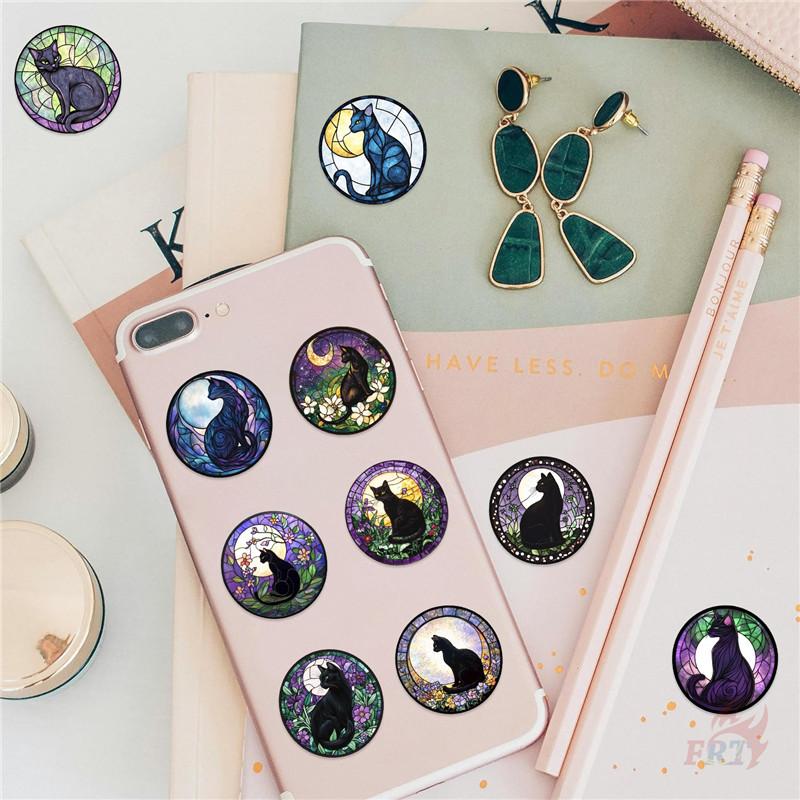 500Pcs/Roll Black Cats Under The Moonlight Kids Rewards Stickers - DIY Scrapbooks Album Decor Sealing Label Decals