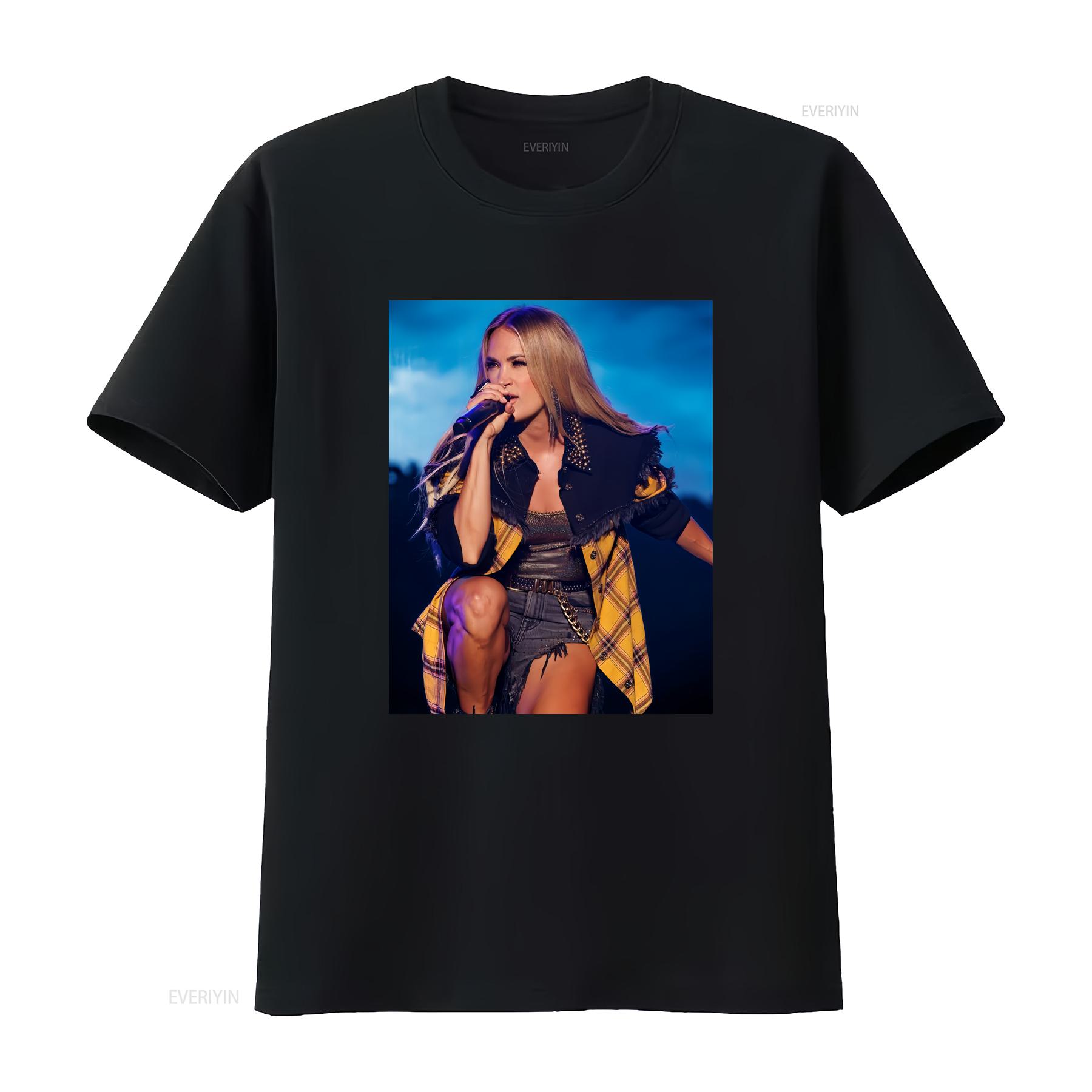 

Carrie Underwood T Shirt Country Music Singer Minimal Bootleg Vintage Style Aesthetic Clothing For Fans vintage Washed homme 4XL