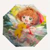 1pc Happy Cardcaptor Sakura Pattern Beautiful Looking Automatic Folding Umbrella, 3 Folding, 8 Iron Frame Design, Durable and Suitable for T
