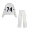 Women's European & American Style Striped Sweatshirt with Ribbon and Casual Long Pants - Spring 2025 Collection