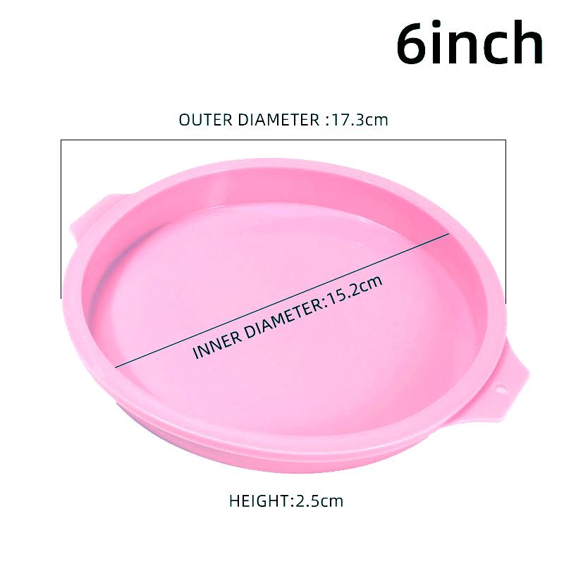 FAIS DU 4/6/8inch Round Cake Layer Mold Silicone Cake Pan NonStick Mousse Cheese Bakeware Mold for DIY Baking Rainbow Cake Tools