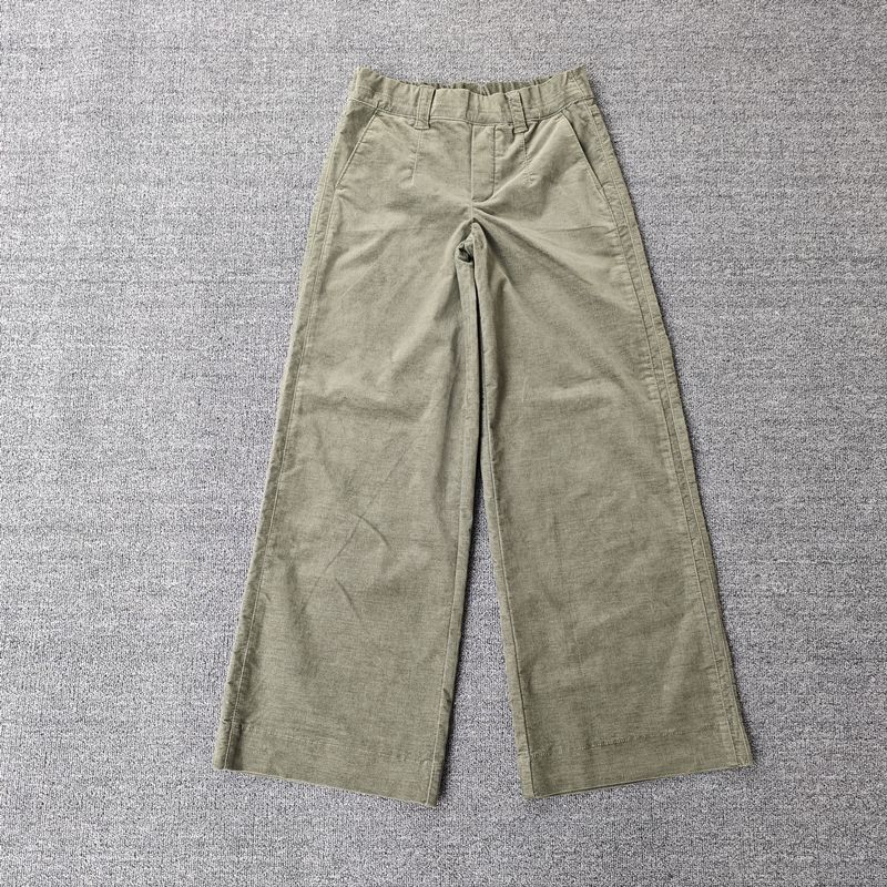 

Fashion Fall and Winter Velveteen High Waist Loose Pants Stretch Cotton Soft Cropped Pants Plus Size Loose Slim Looking Women s Casual Pants Army Green XS