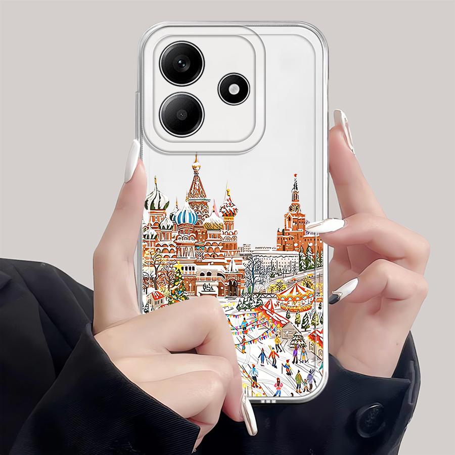 Winter Village Christmas Soft Phone Cover Case for Xiaomi Redmi Note 14 Pro Plus 9 10 14C 12S 10S Note 13 A4 12 11S 13C 11
