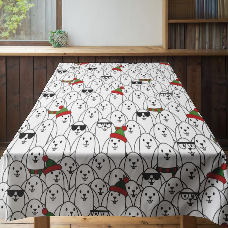 Snowman Christmas Tablecloth 3D Printed Festive Dining Cover for Kitchen Home Decor Red/White Pattern Design
