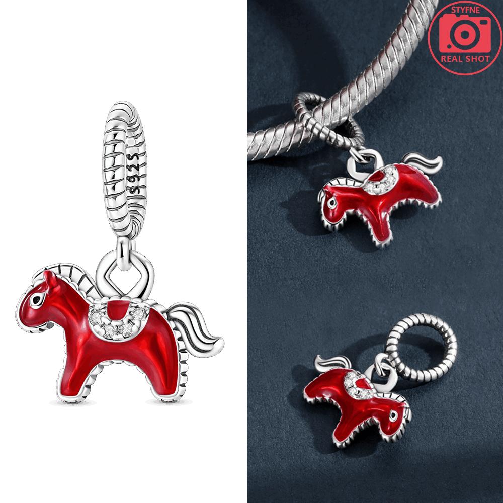 Red Dragon Pendant Horse Animal Bear Candy Cane Original Charms Copper Beads Fit Bracelet Jewelry Gift Delicate Accessory