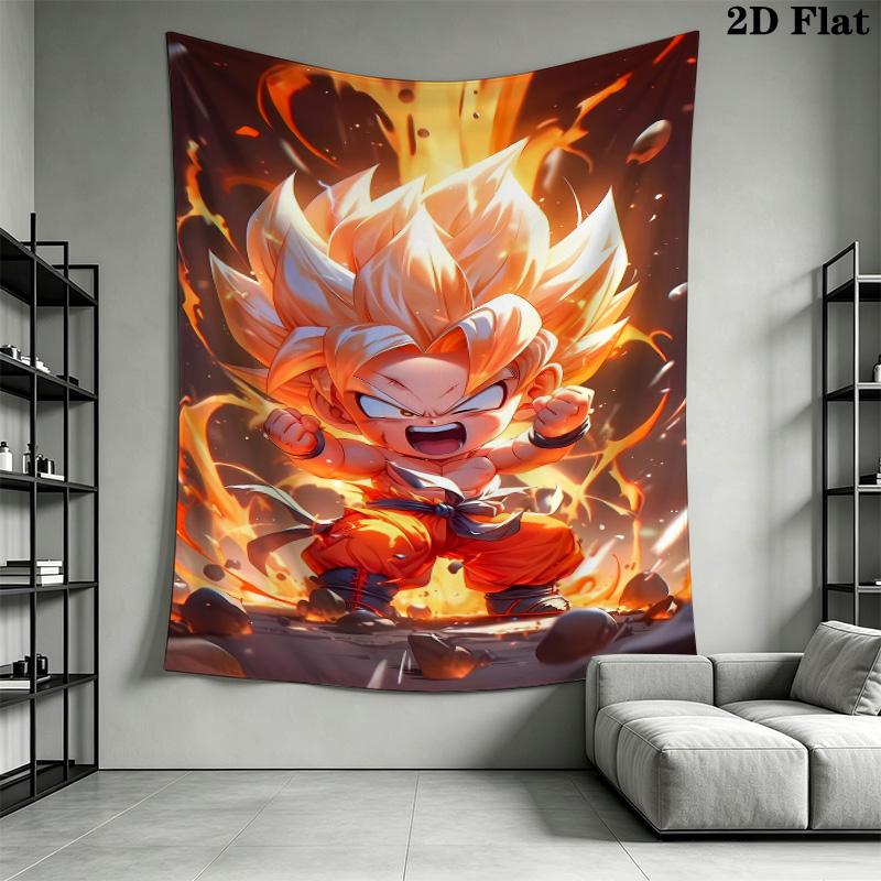 Son Goku Wall Tapestry Aesthetic Wall Hanging Printed Fabric Blanket Decorative Tapestries For Bedroom Living Room Home Decor