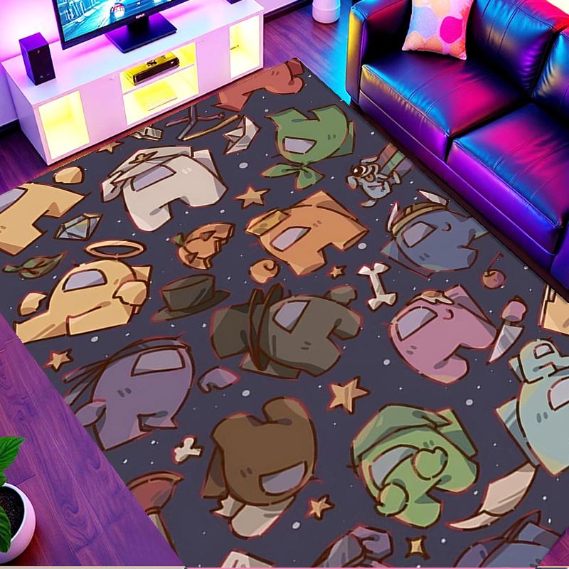 Tapis imprimé Among Us, Tapis de sol lavable, Pour entrée, Dortoir, Buanderie, Bureau, Étude, Décoration intérieure Cadeau d'anniversaire de Noël