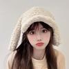 Winter Warm Cap Plush Hat with Rabbit Ears Soft Breathable Furry Baseball Hat Women Headdress Outdoor Activity Headgear