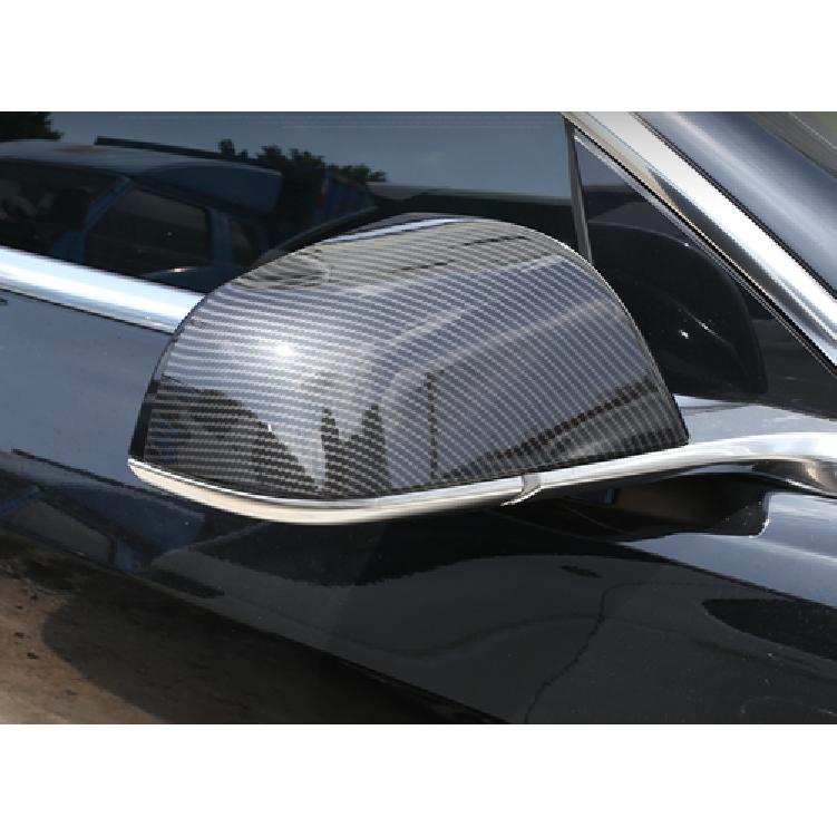 Carbon Fiber Rearview Mirror Side Lid Cover Trim For 2018- Tesla Model 3  2P