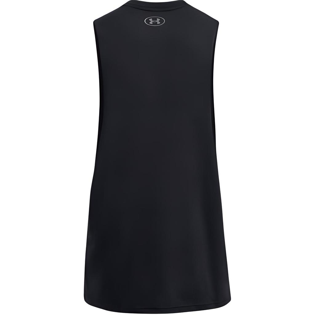 Under Armour Project Rock Letter Print Loose Fit Round Neck Sports Tank Top Men Tank Tops Black 1386896-001