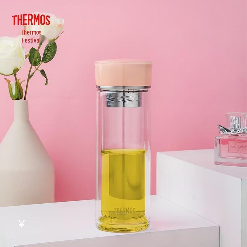 THERMOS High Borosilicate Double-Wall Glass Bottle