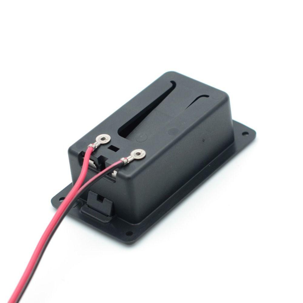 NEW ABS Battery Holder Storage Box 9V with Wires Lead Battery Case Box Bass Ukulele Wired Battery Holder Case Box