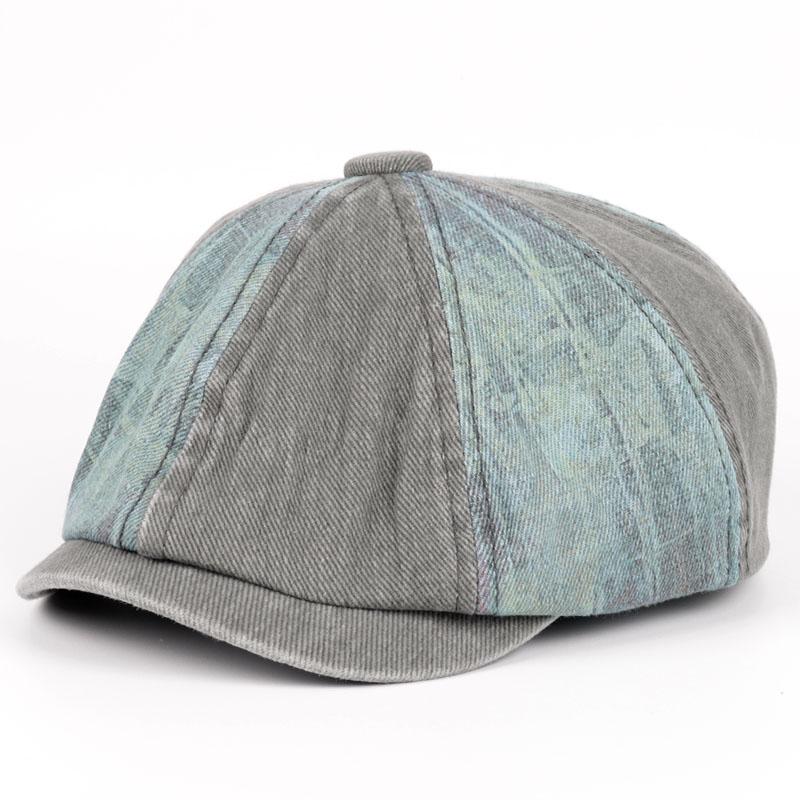 

Vintage Beret Men s Cap Women Newsboy Flat Caps New 2026 Spring Summer Fashion Casual Patchwork Beret Octagon Hat Peaky Blinders серый
