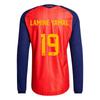 adidas Spagna Coppa del Mondo 2026 Squadra Nazionale Spagnola Lamine Yamal 19 Casa Manica Lunga Asciugatura Rapida Maglia da Calcio Versione Giocatore Uomo JZ5776-19