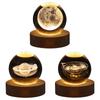 LED Crystal Ball Lamp Milky Way System Crystal Ball Glowing Solar System Crystal Ball with Wooden Base Glass Planet Nightlight